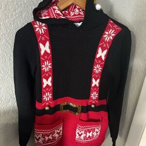 Disney ugly sweater dress. Hooded Minnie mouse.